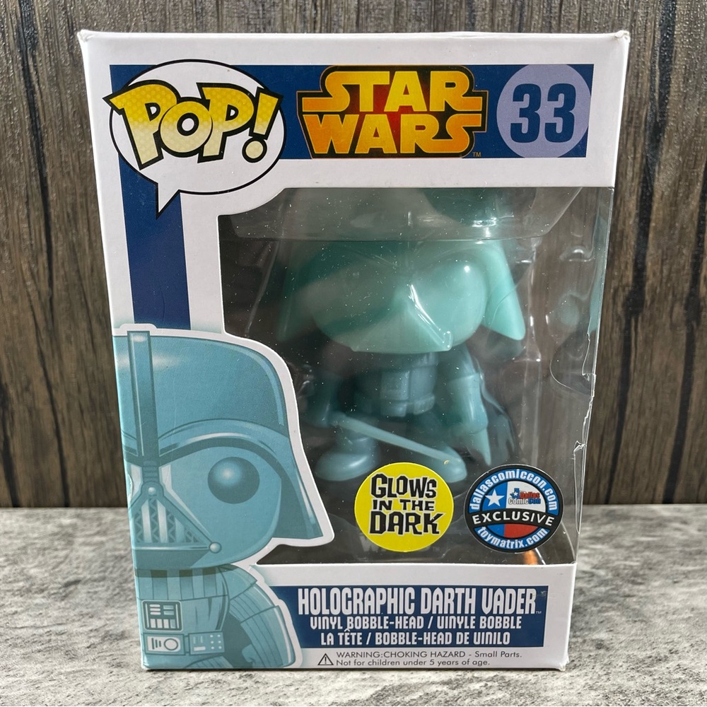 Funko POP! Star Wars: Glow Holographic Darth Vader #33 BOX DAMAGE